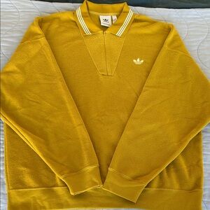Adidas Men's Yellow Zip-Up Sweater